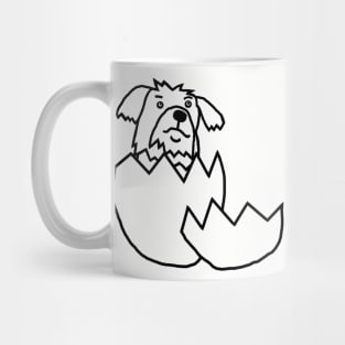 Cute Dog Hatching from Egg Outline Mug